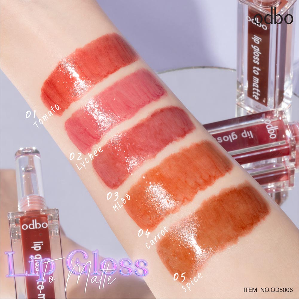 odbo lip gloss to matte ลิป กลอส ทู แมท OD5006 - Image 5